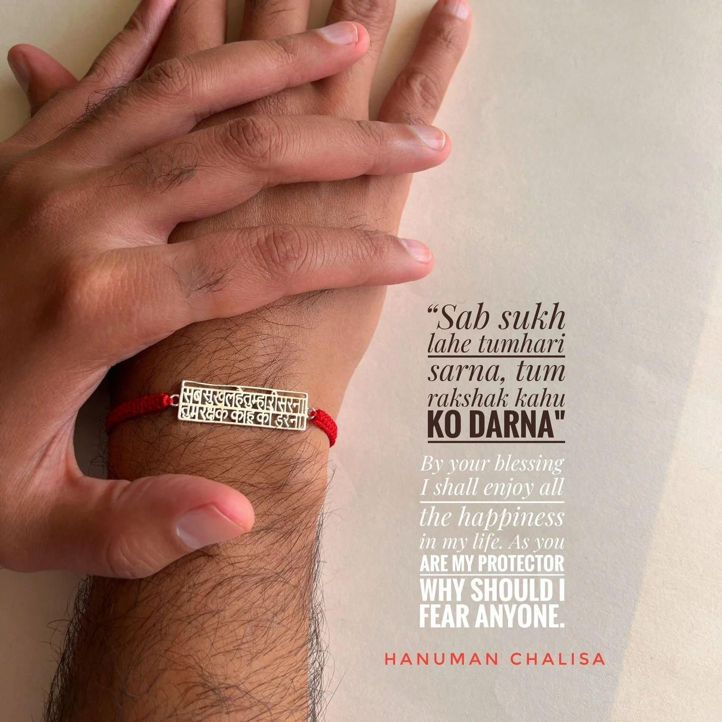 Hanuman Chalisa Protection Silver Plated Bracelet