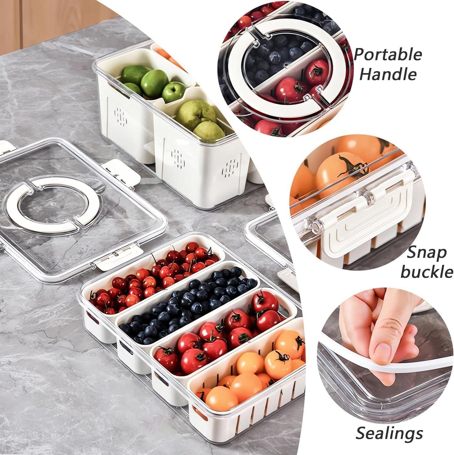 4 Compartment Fridge Storage