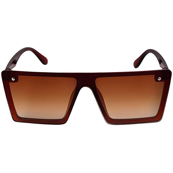 Unisex Brown Retro Square Sunglass